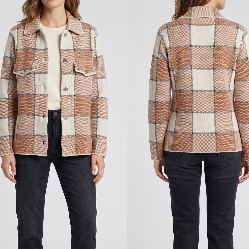 Rachel Zoe New York Small Snap Front Cozy Cabin Plaid Shacket Jacket